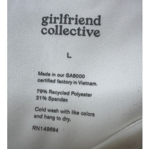 Girlfriend Collective Bianca One Shoulder Bra Sports Bra Ivory Size Large - Picture 7 of 9